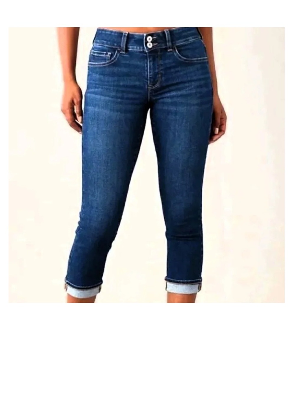 American Eagle Outfitters Dark Blue Cropped Ankle Jeans